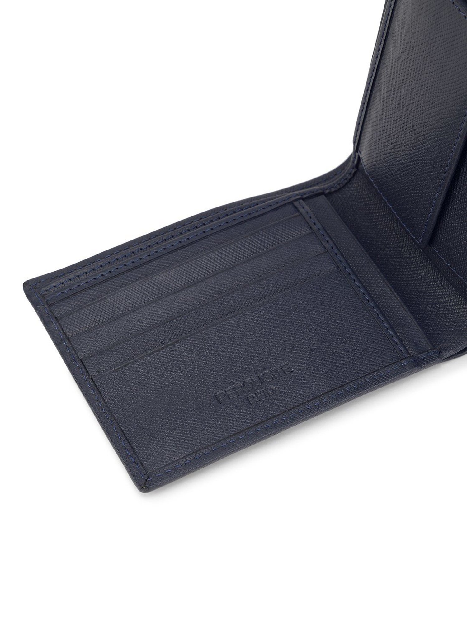 PERQUISITE Navy Casual Leather Bi-Fold Wallet for men