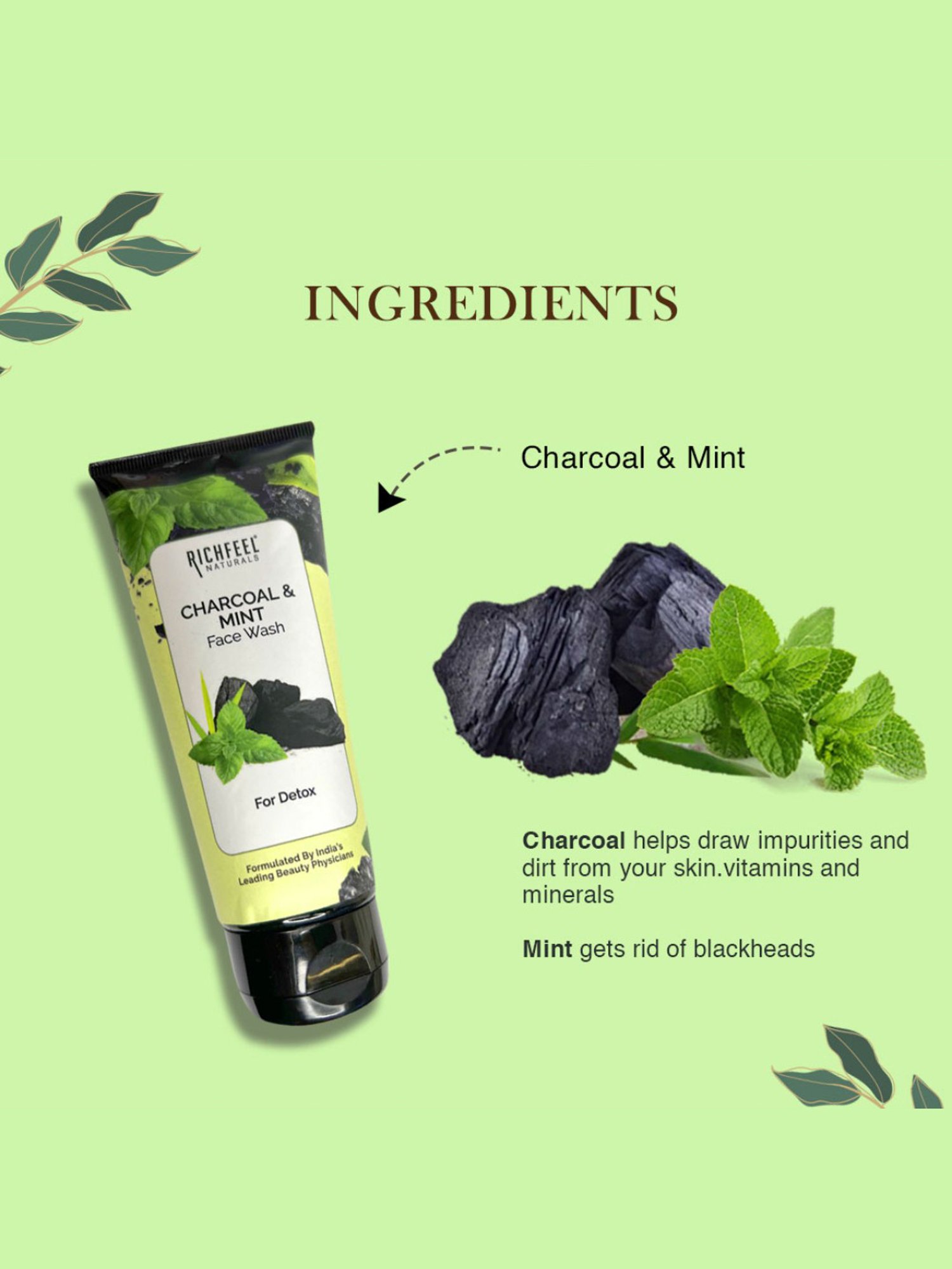 Richfeel Charcoal & Mint Face Wash - Pack of 3