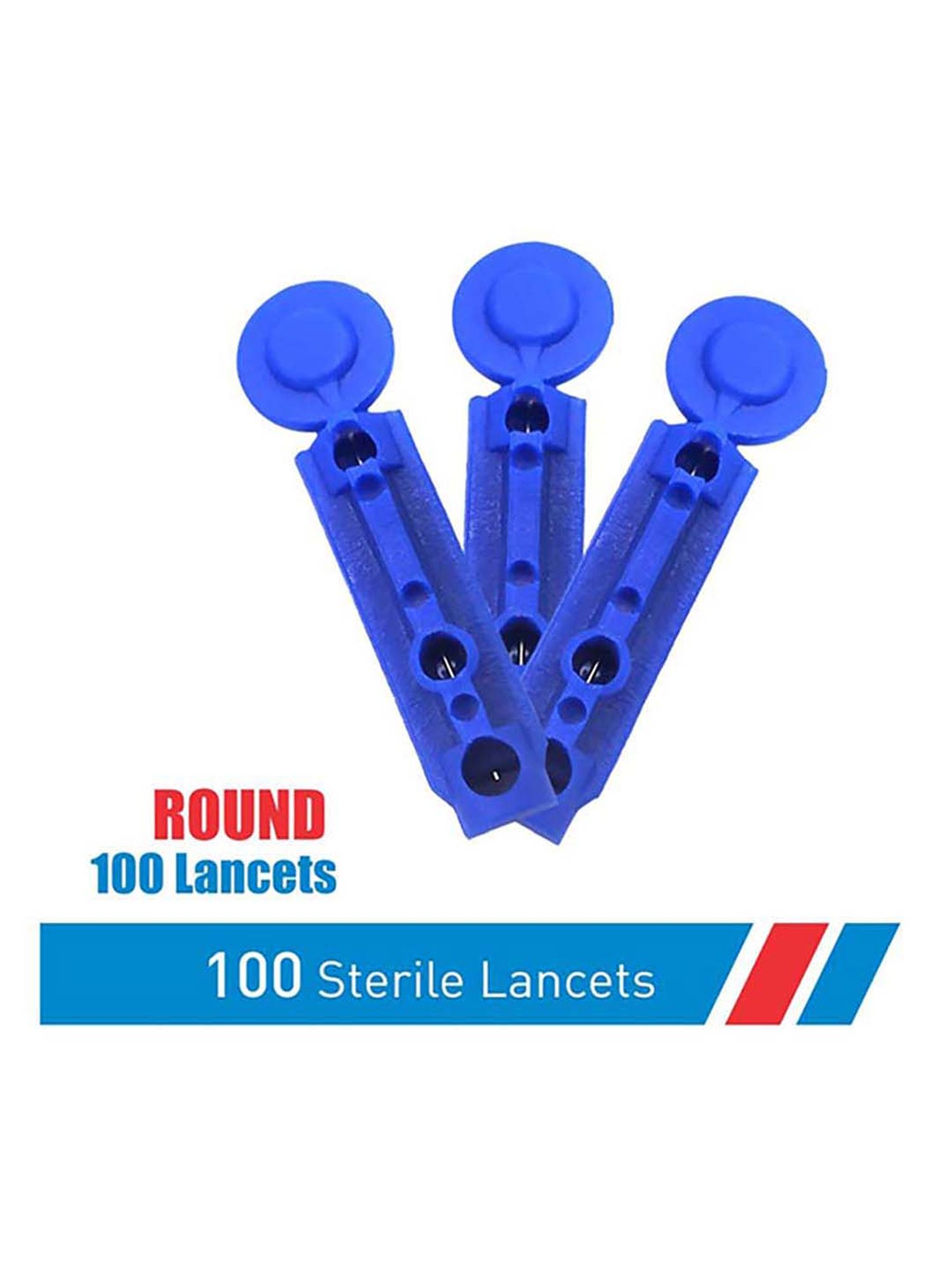 AccuSure Round Blood Lancets - Pack of 200 (Blue)
