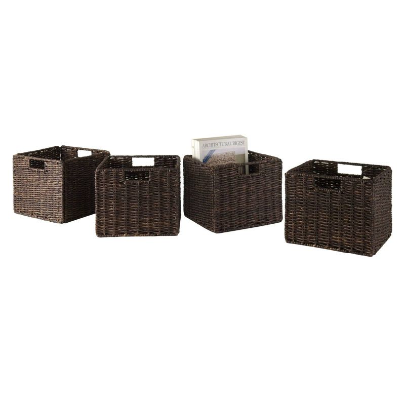 53.11" 9pc Timothy Set Storage Shelf 4X2 with Baskets Black - Winsome