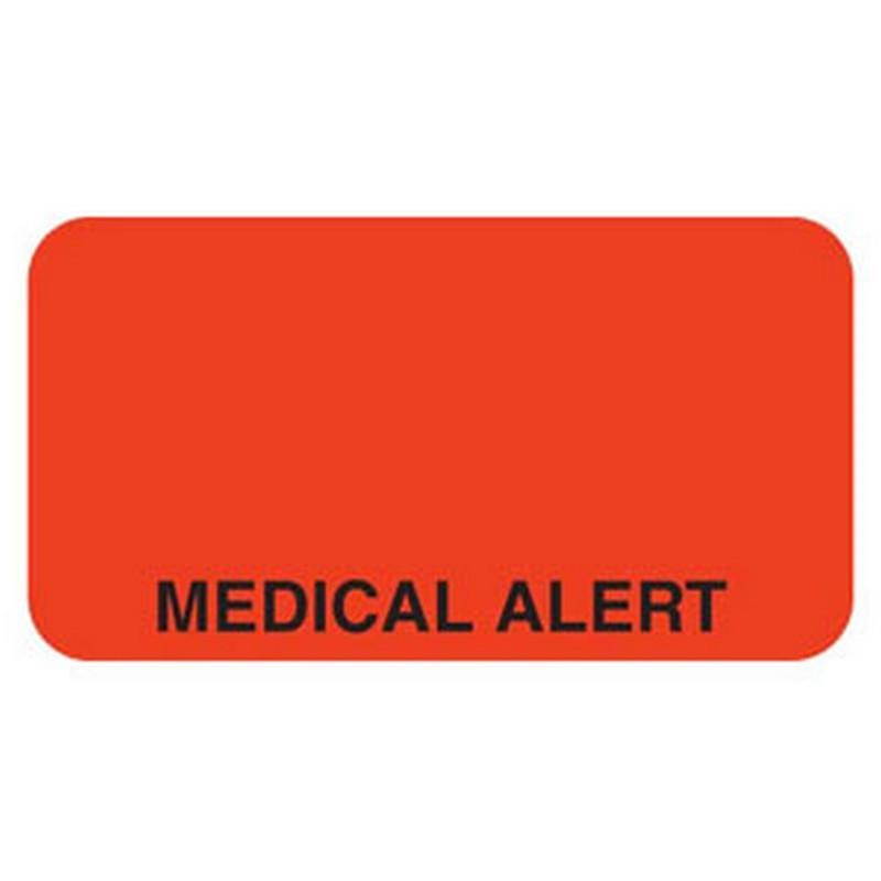 Medical Alert 1-5/8" x 7/8" Fl-Red Label (Roll of 560)