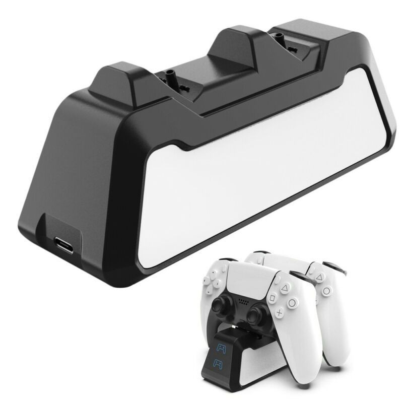 Dual Controller Charger Fast Charging Stand Compitable with Playstation 5, PS5 Controller Charging Dock Station with LED Indicator