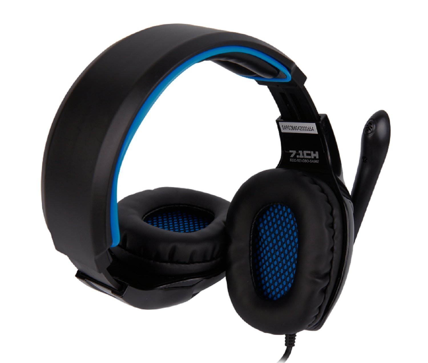 SADES 2017 New SA902 USB Headset 7.1 Surround Stereo Wired PC Gaming Headset Over Ear Mac Gaming Headphones with Microphone Revolution Volume Control Noise Canceling LED Light (Black/Blue)