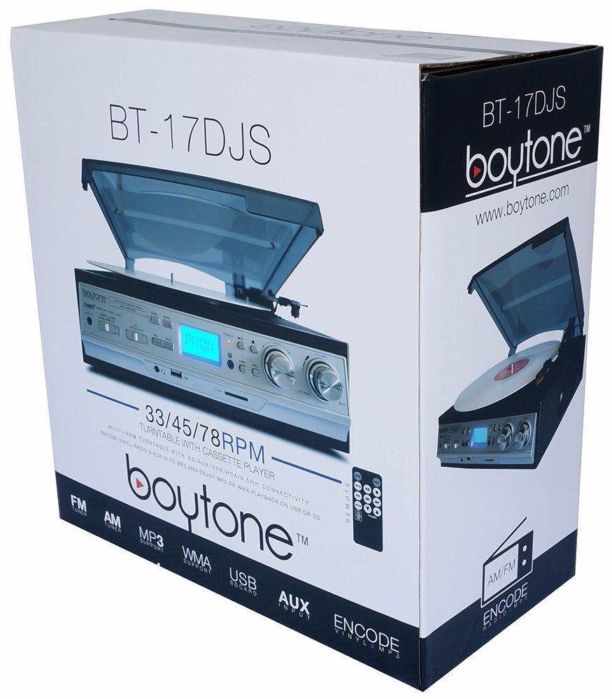 Boytone Bundle BT-17DJS 3-speed Stereo Turntable, with 2 extra ceramic needles, Belt Drive, 2 built in Speakers