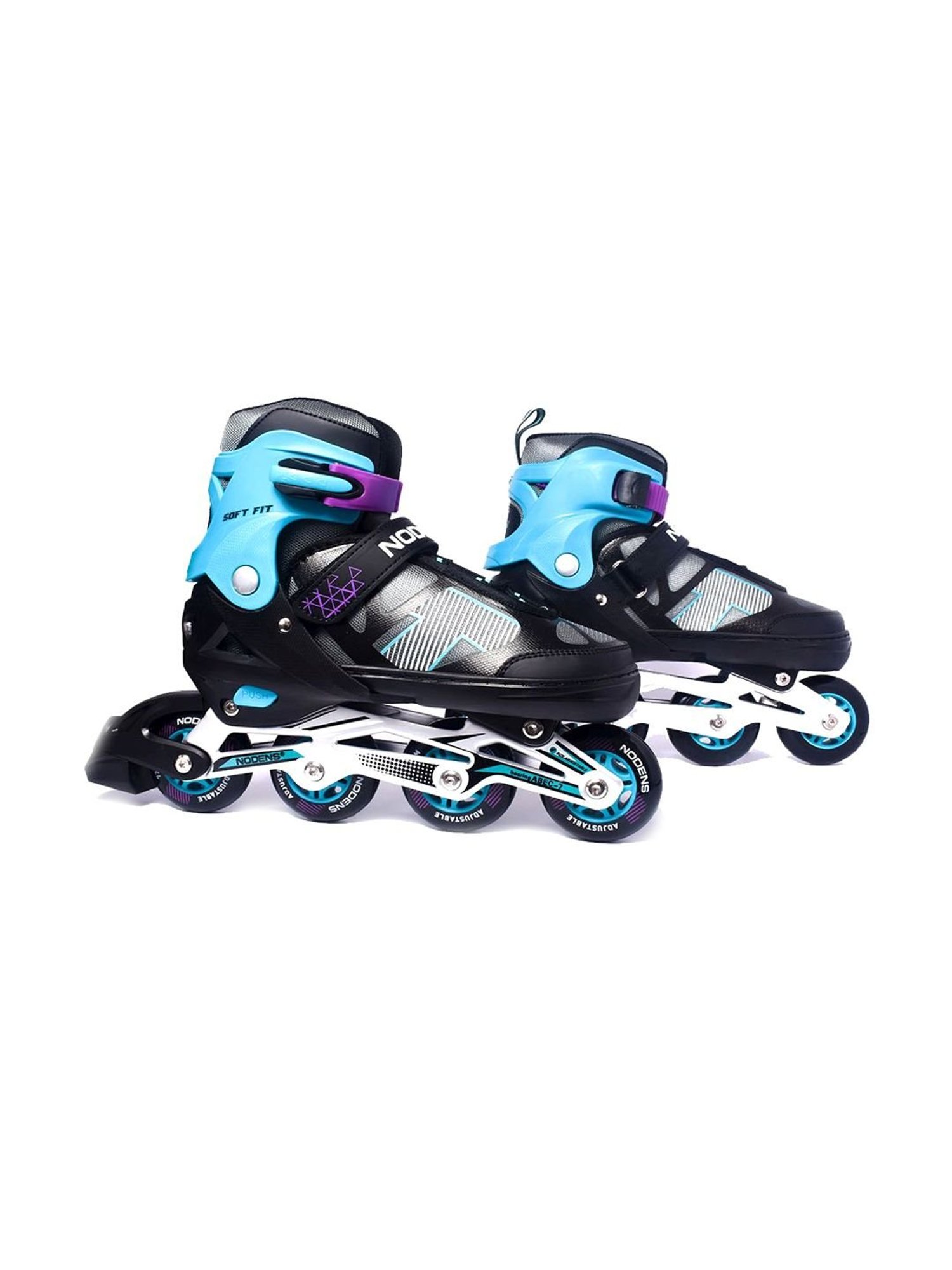 NODENS Black & Sky Blue Adjustable Inline Skates