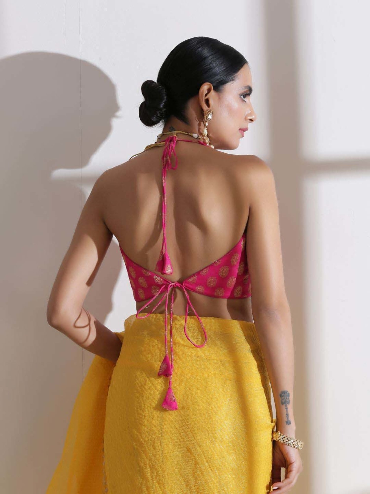 Swtantra Pink Printed Readymade Blouse