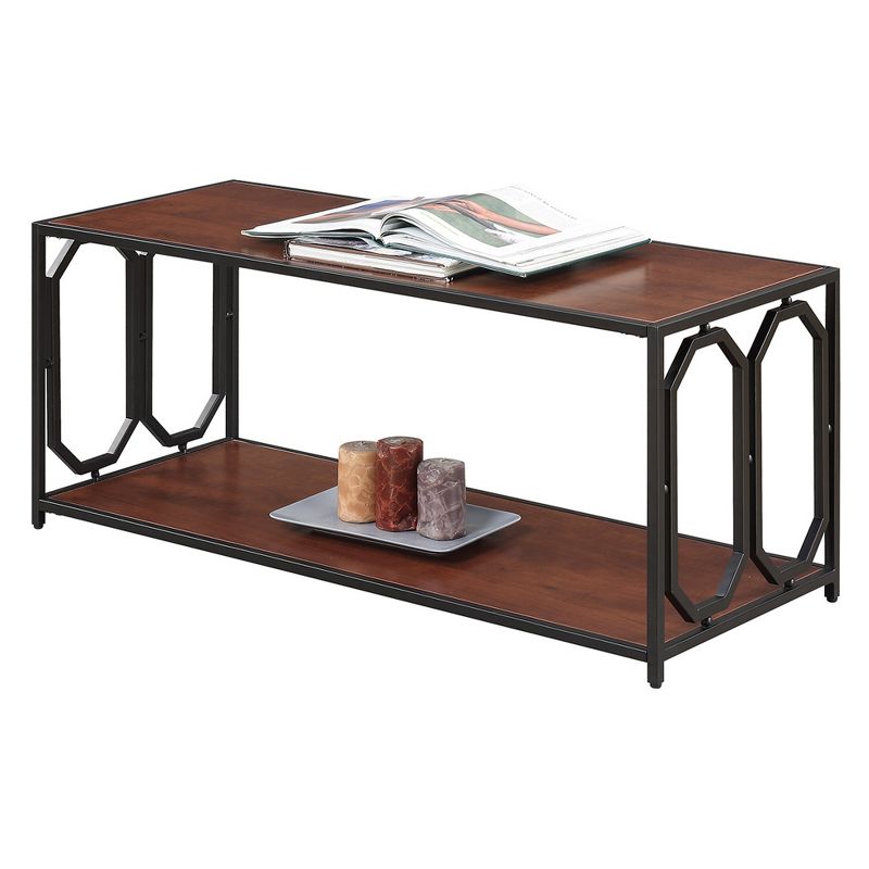 Omega Metal Frame Coffee Table Cherry/Black - Breighton Home