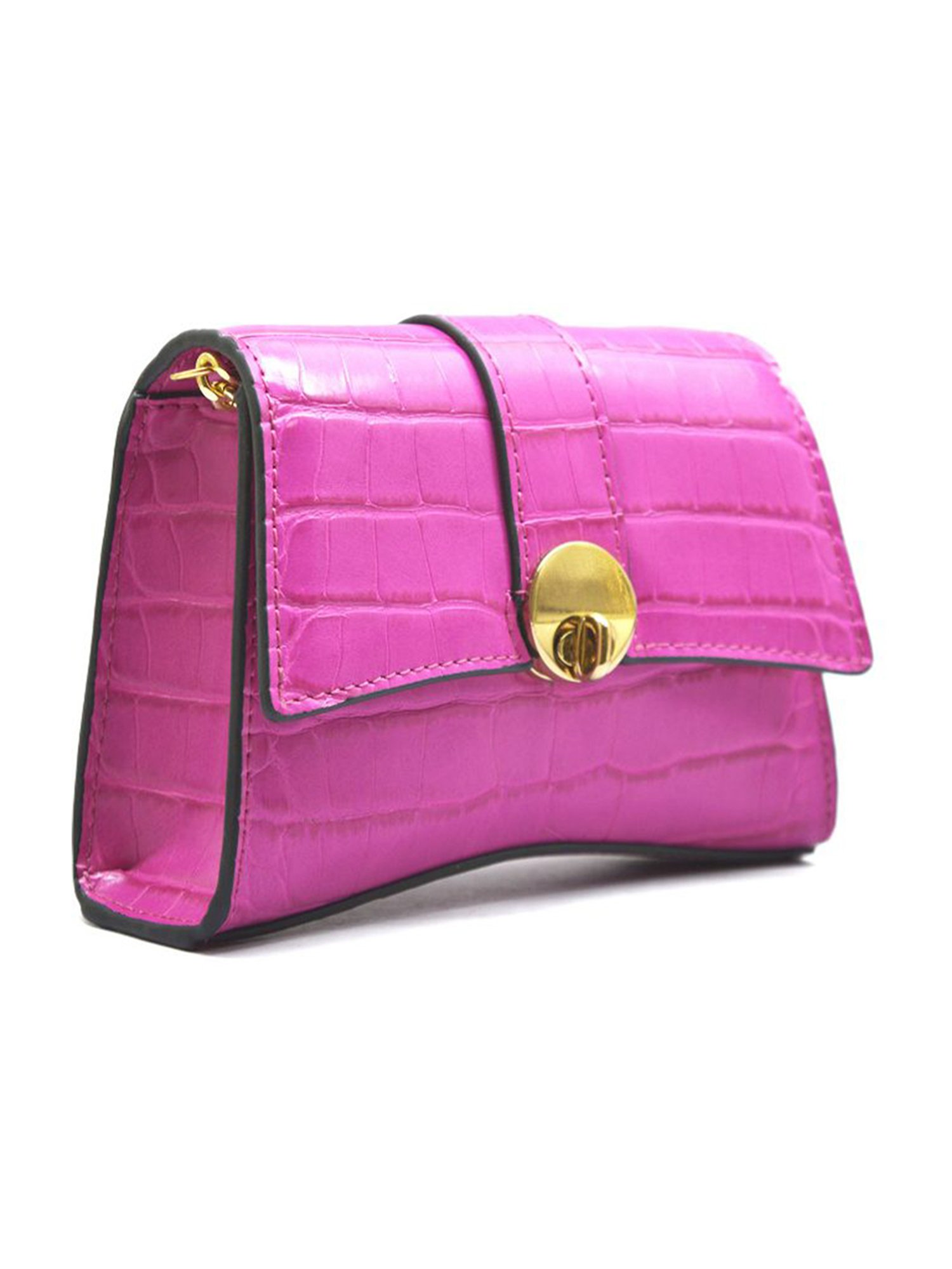 BELWABA Pink Textured Small Cross Body Bag
