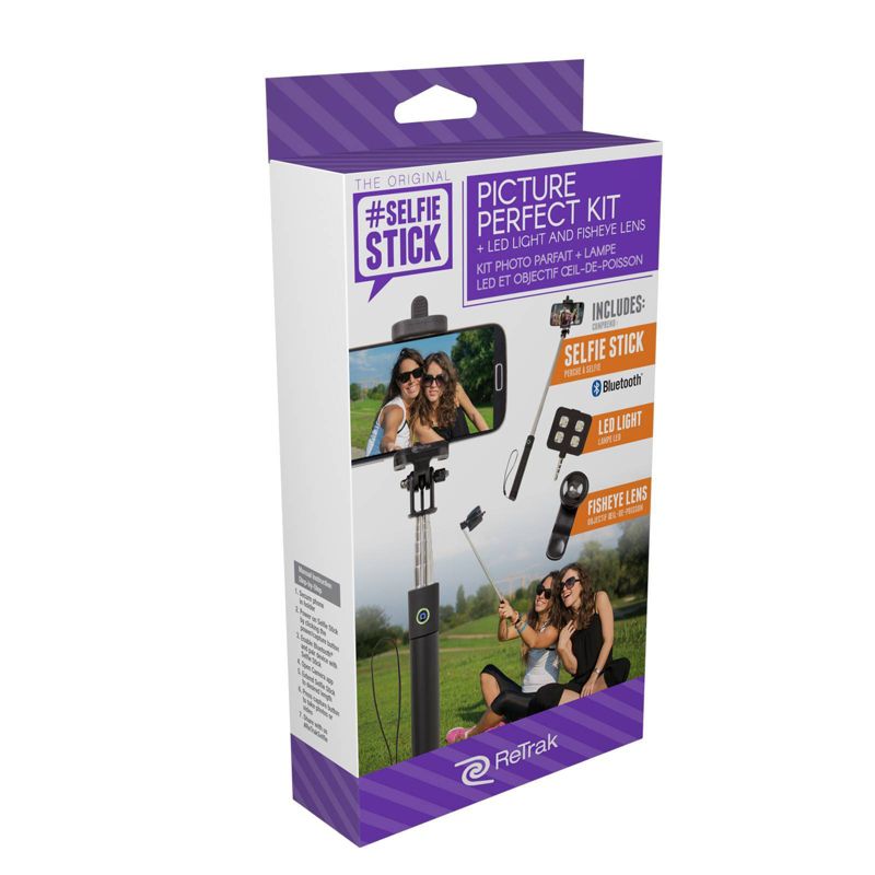 ReTrak Folding Selfie Stick with Lens & Flash