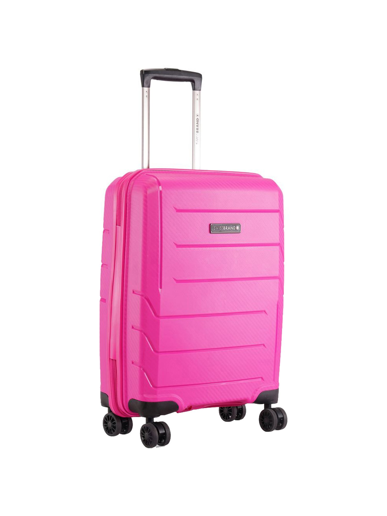 Swiss Brand Matterhorn Pink Textured Hard Cabin Trolley Bag - 20 cm
