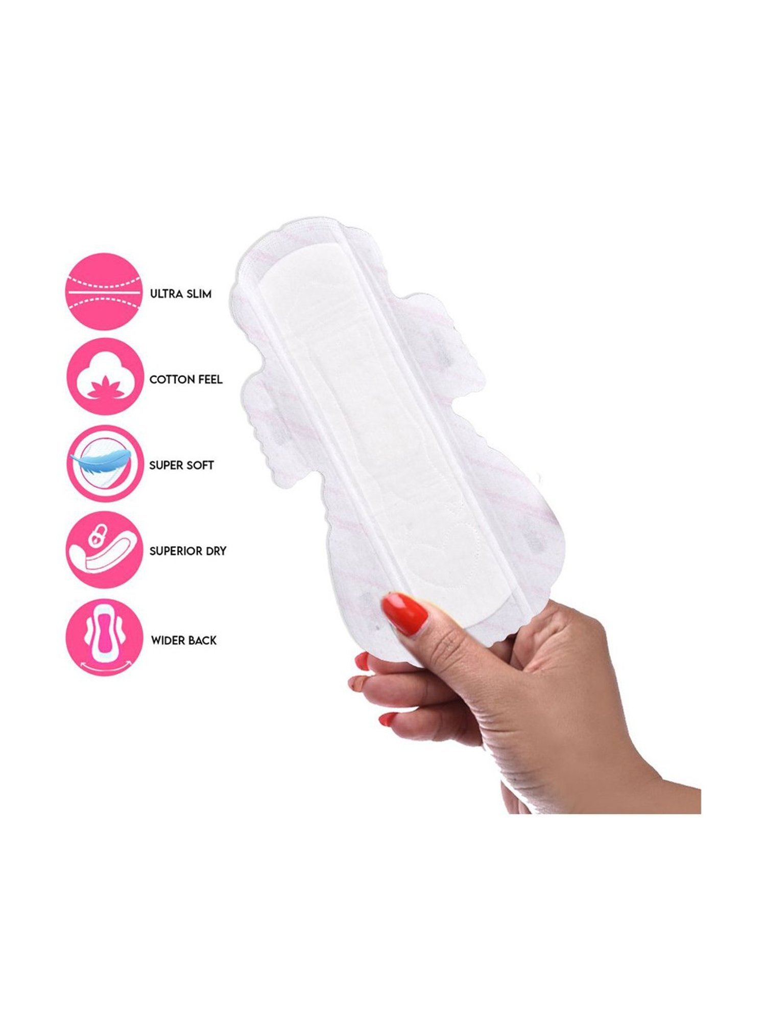 PINQ Happy Period Days Box Premium Cotton Ultra Sanitary Pads & other Essentials - 6 each (XXL+XL)