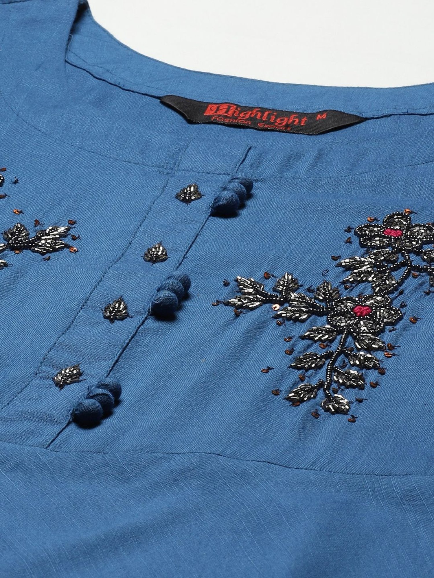 HIGHLIGHT FASHION EXPORT Teal Blue Embellished Maxi Dress