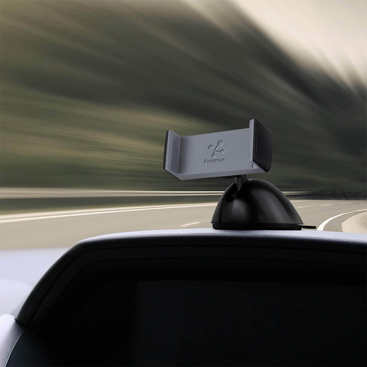 Koomus Pro Dash Universal Dashboard Windshield Smartphone Car Mount Holder for All iPhone and Android Devices