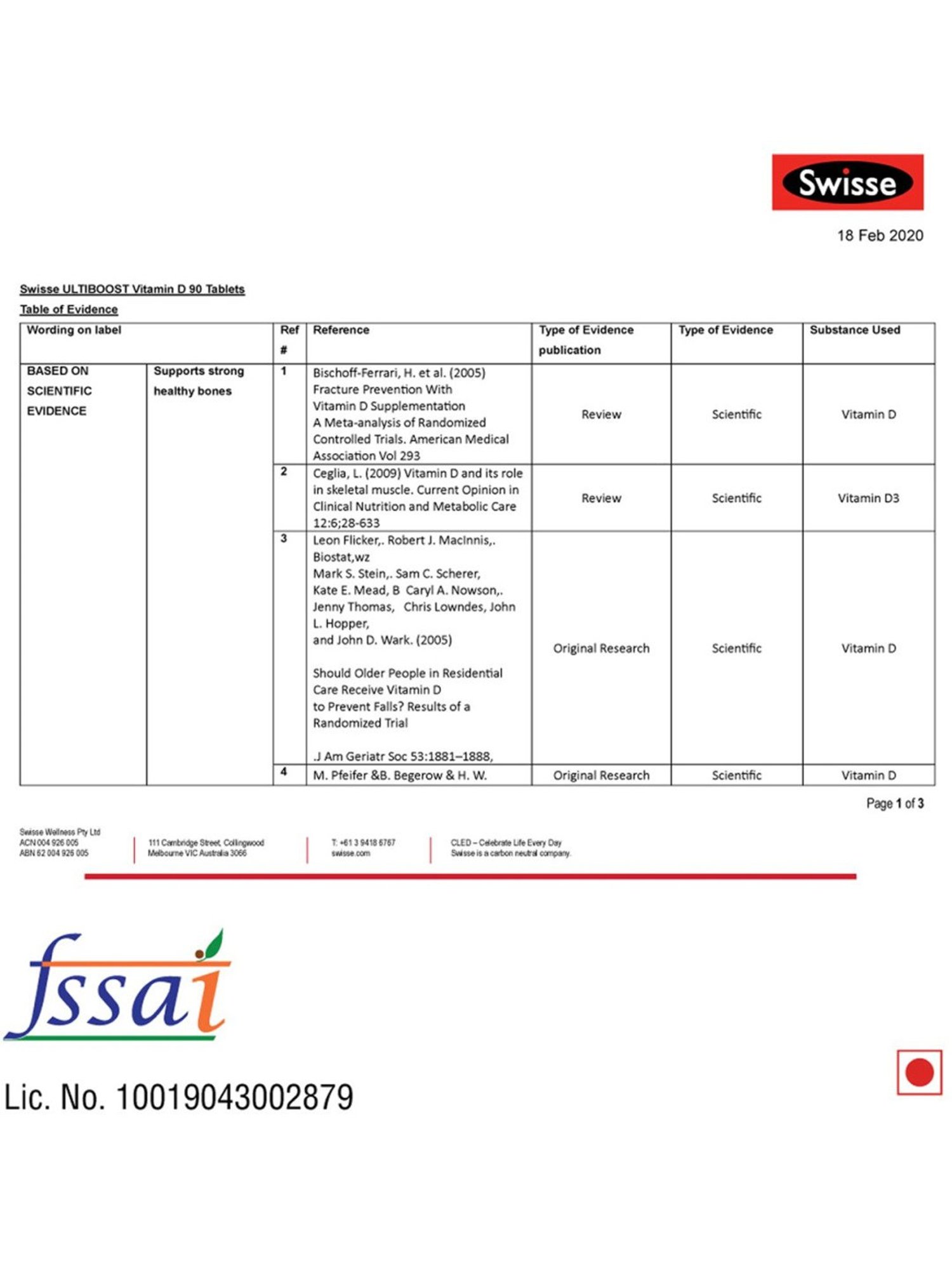 Swisse Ultiboost Vitamin D3 Supplement for Immunity - 90 Tablets