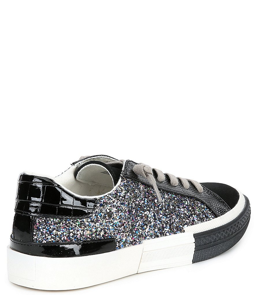 Kurt Geiger London Lexi Eagle Glitter Leather Lace-Up Sneakers