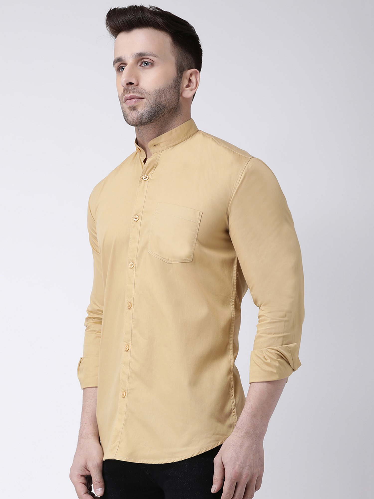 Hangup Plus Khaki Slim Fit Pure Cotton Shirt