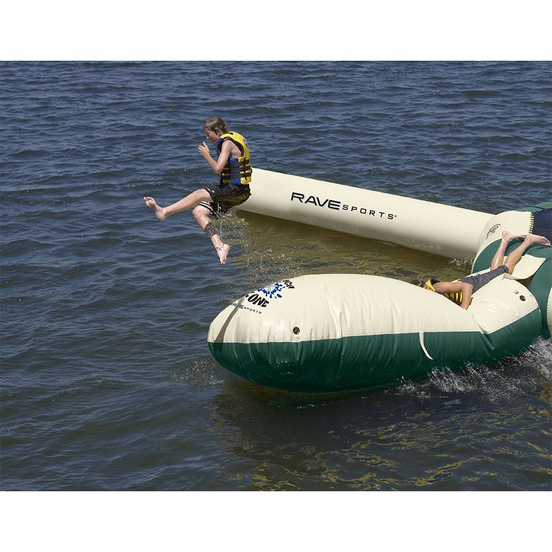 RAVE Sports 02090 Aqua Launch Northwood Lake Beach Camp Water Trampoline, Green & Tan