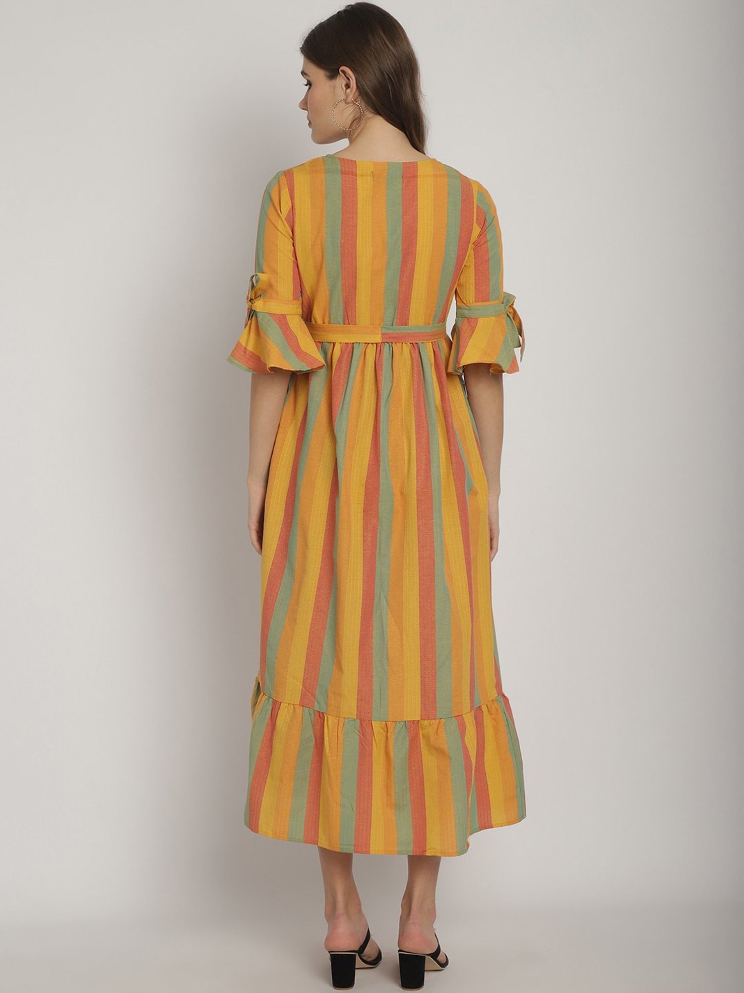 Moms Maternity Multicolor Striped Maternity Maxi Dress