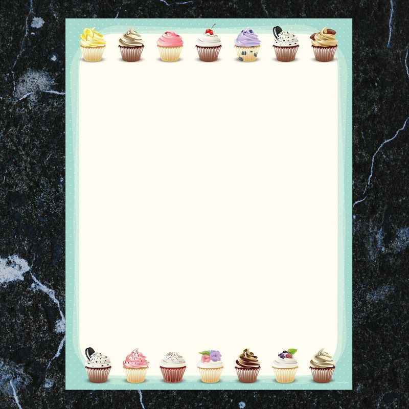 80ct Iced Cupcakes Letterhead Ivory
