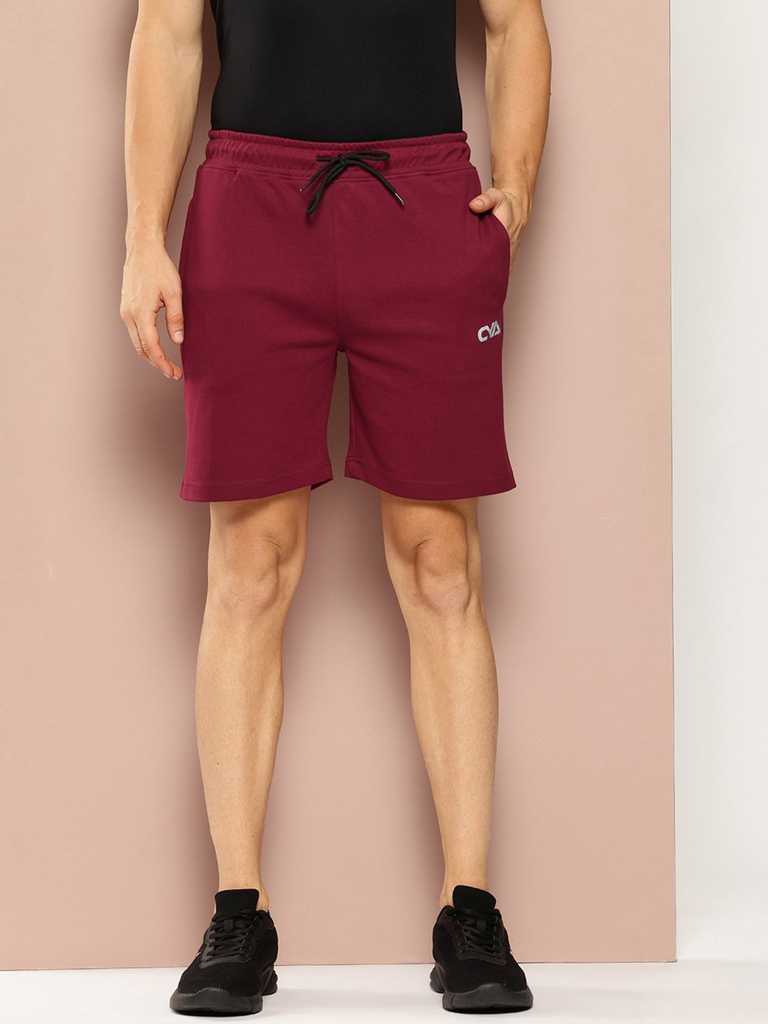 Club York Maroon Regular Fit Sports Shorts