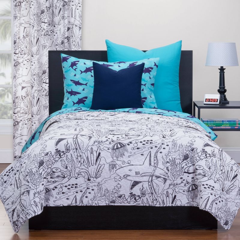 Full/Queen Talca Quilt Blue/White/Red - Jessica Simpson