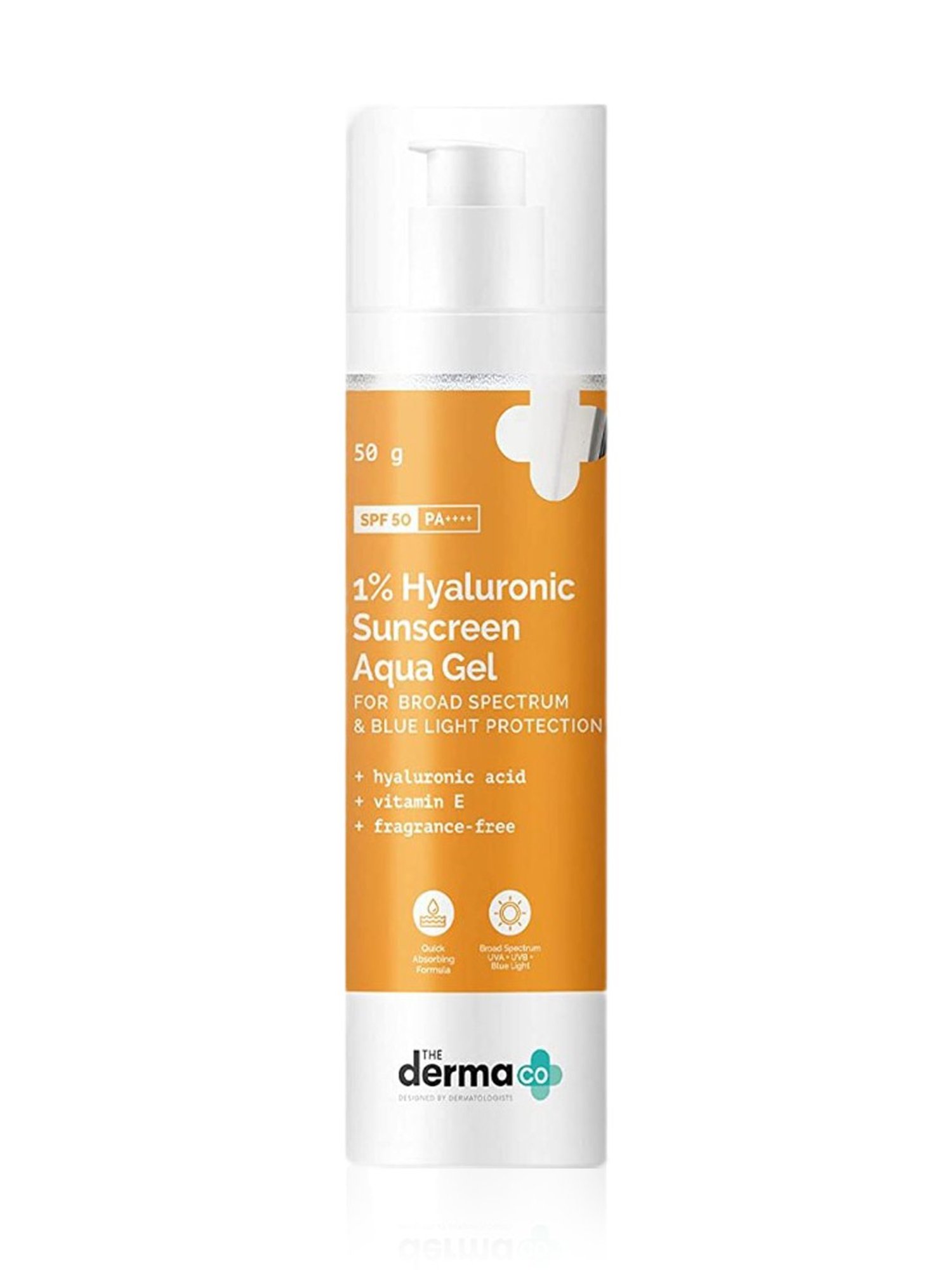 The Derma Co 1% Hyaluronic Sunscreen Aqua Gel with SPF 50 PA++++ - 50 gm