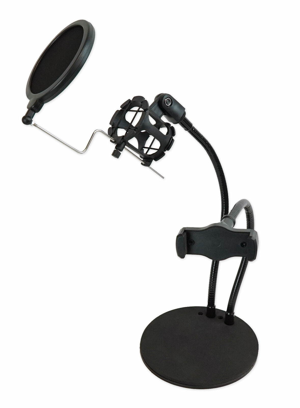 Technical Pro Broadcast Podcast Podcasting Desk Stand w/ Microphone+Phone Holder