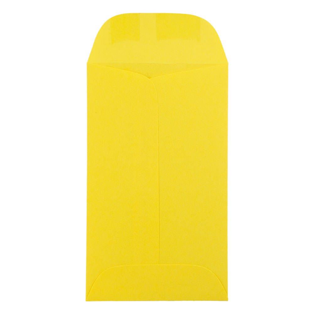 JAM PAPER #5.5 Coin Colored Business Envelopes - 3 1/8 x 5 1/2 - Yellow Recycled - 50/Pack