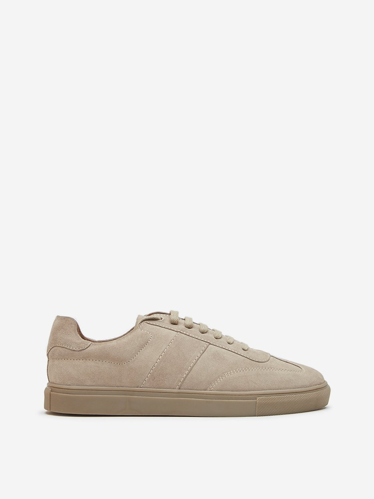 SOLEPLAY by Westside Beige Faux Suede Lace-Up Sneakers