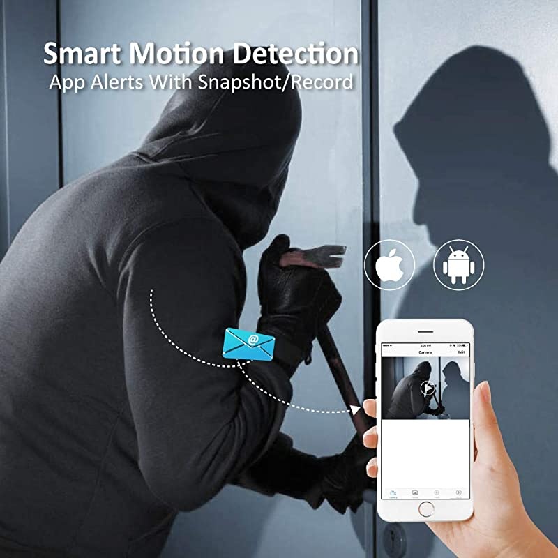 Security Camera System Wireless All in one with 12" Monitor,  4 Channel Wireless Home Security Camera System with 4PCS 2.0MP 1080P Indoor/Outdoor WiFi Security Camera 1TB Hard Drive Free App