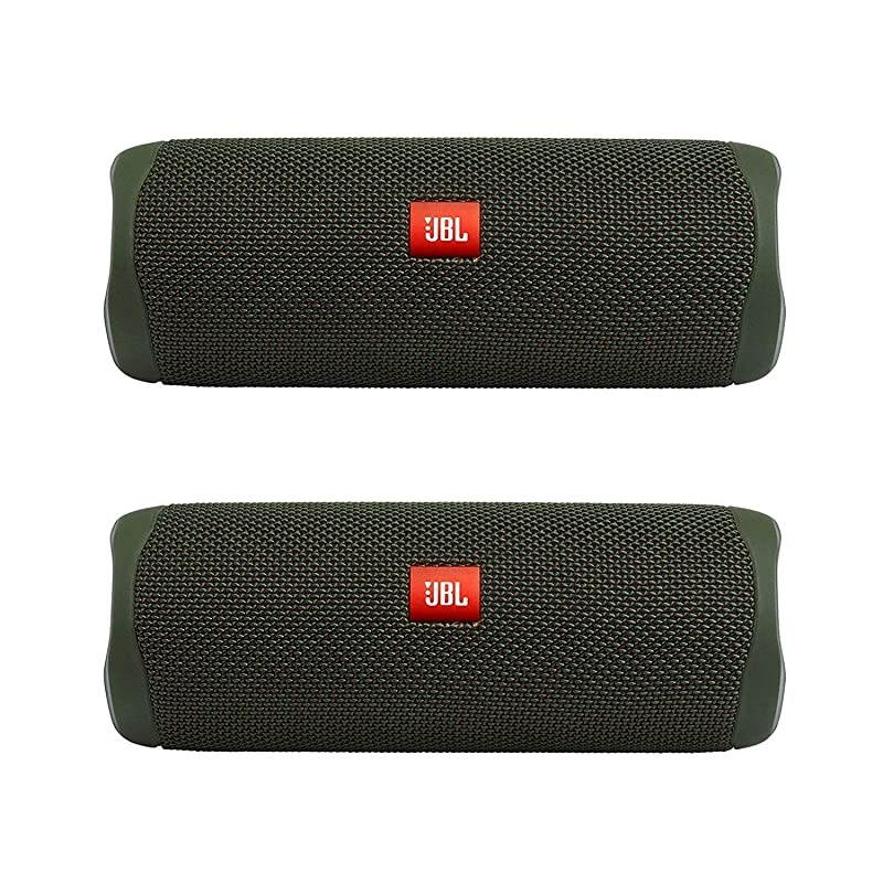 Flip 5 Waterproof Portable Wireless Bluetooth Speaker Bundle Pair Green