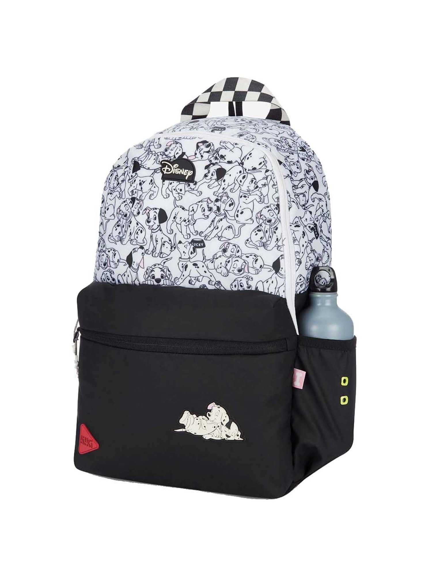 Wiki 18.5 Ltrs White & Black Medium Backpack