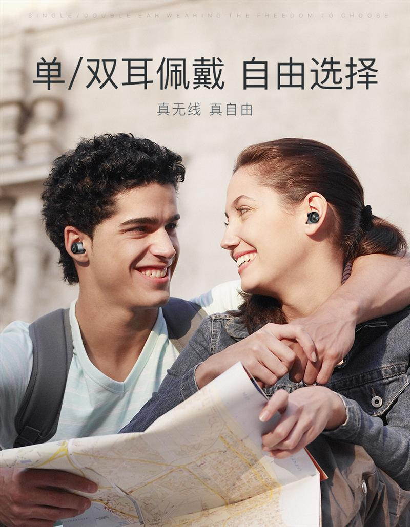 AWEI T8 New Arrival TWS Wireless Bluetooth Earphone V4.2 Handfree Sport Meeting In Ear Earphone Earbuds with Microphone (Gold)