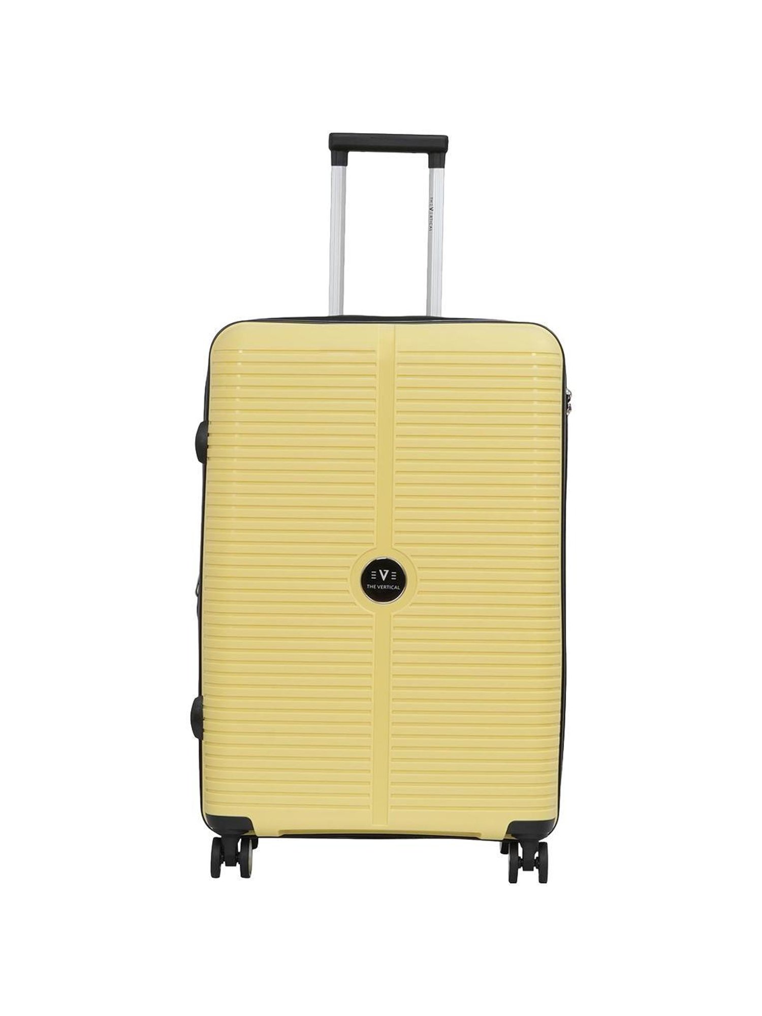 The Vertical Stellar Yellow Wheels 8 Large Hard Cabin Trolley Bag