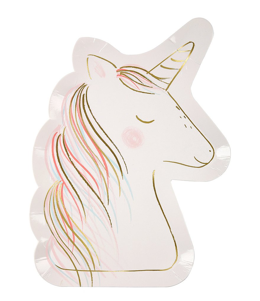 Meri Meri 8-Pack Unicorn Large Party Plates