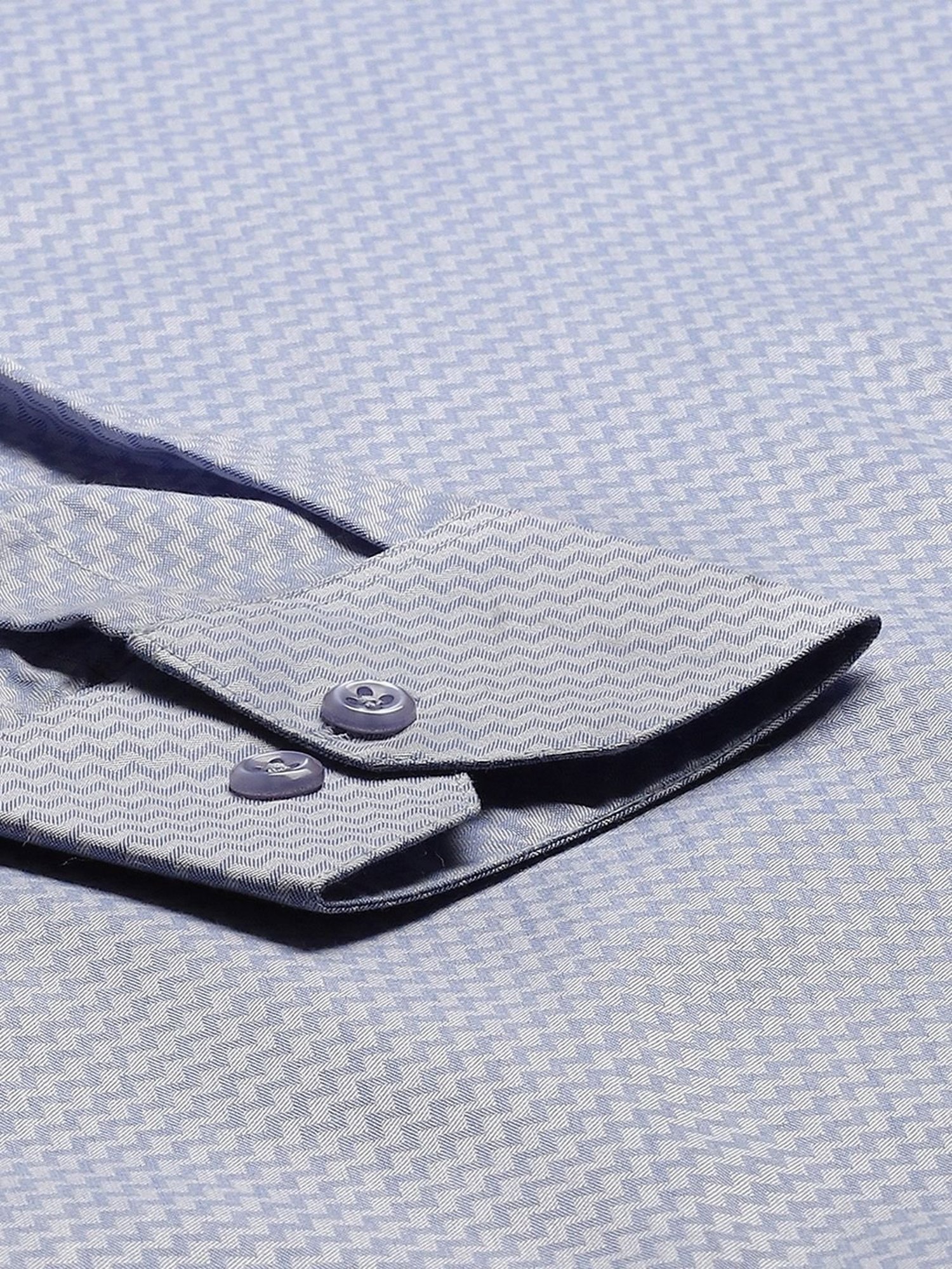 Sojanya Blue Cotton Regular Fit Self Pattern Shirt