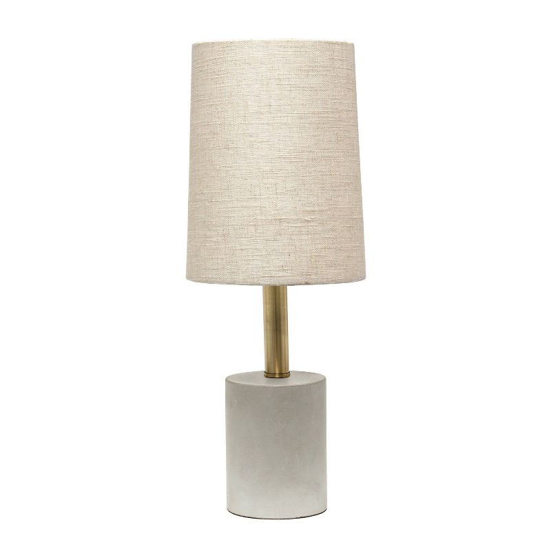 Concrete Table Lamp with Linen Shade Antique Brass - Lalia Home