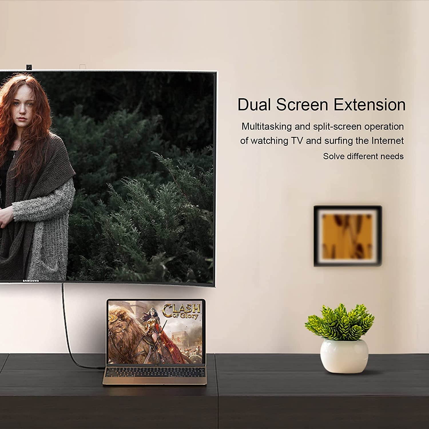 USB C to VGA Cable - Thunderbolt 3 USB 3.1 Type C to VGA Male Converter Adapter Cable for Laptop etc.(1.8M6ft)