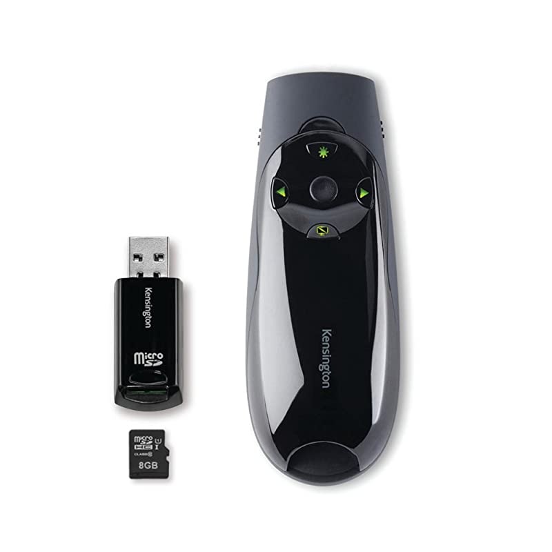 Expert Wireless Presenter with Green Laser Pointer Cursor Control and 8GB Memory K72427AMA
