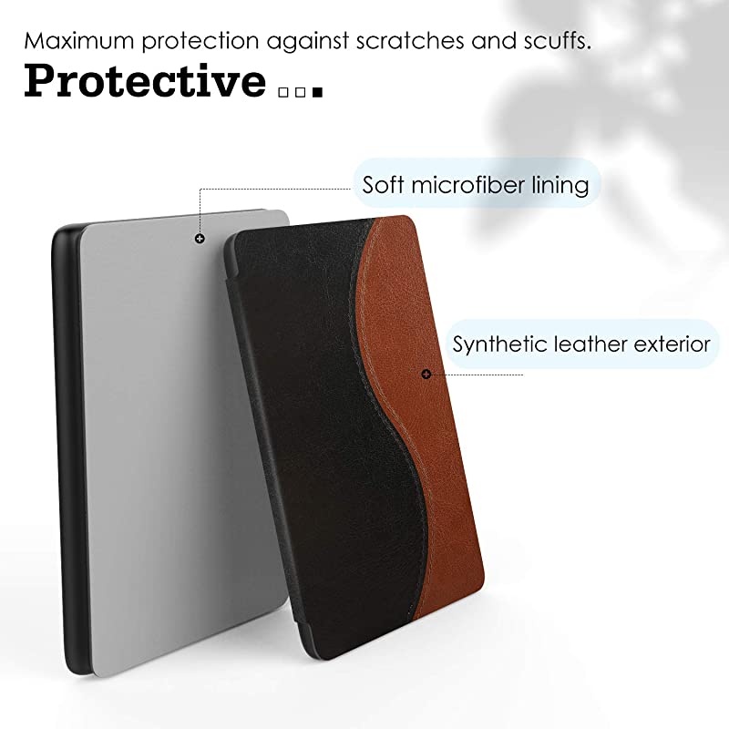 Case Compatible with AllNew Kindle 10th Generation 2019 Releases Light Thin Shell Tablet Screen Protector Smart Cover and Case with Auto SleepWake for EReader 2019 Black Brown