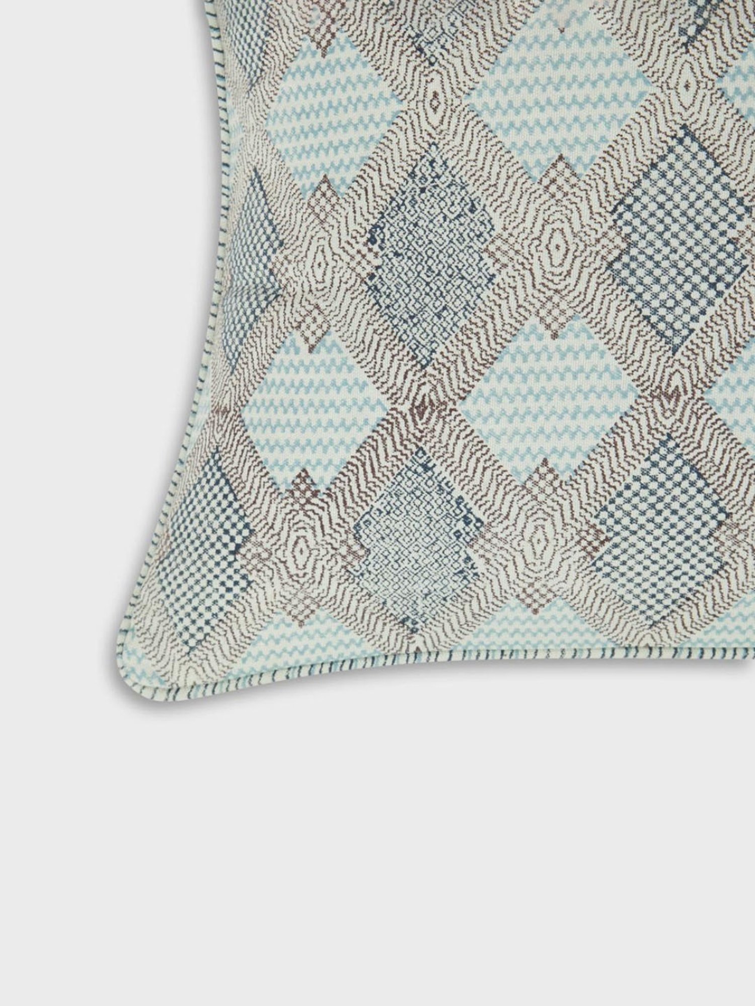 Fabindia Green Cotton 116 TC 325 GSM Earth Files Cushion Cover