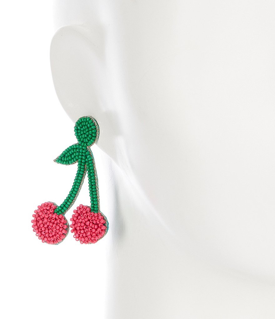 Anna & Ava Seed Bead Cherry Earrings