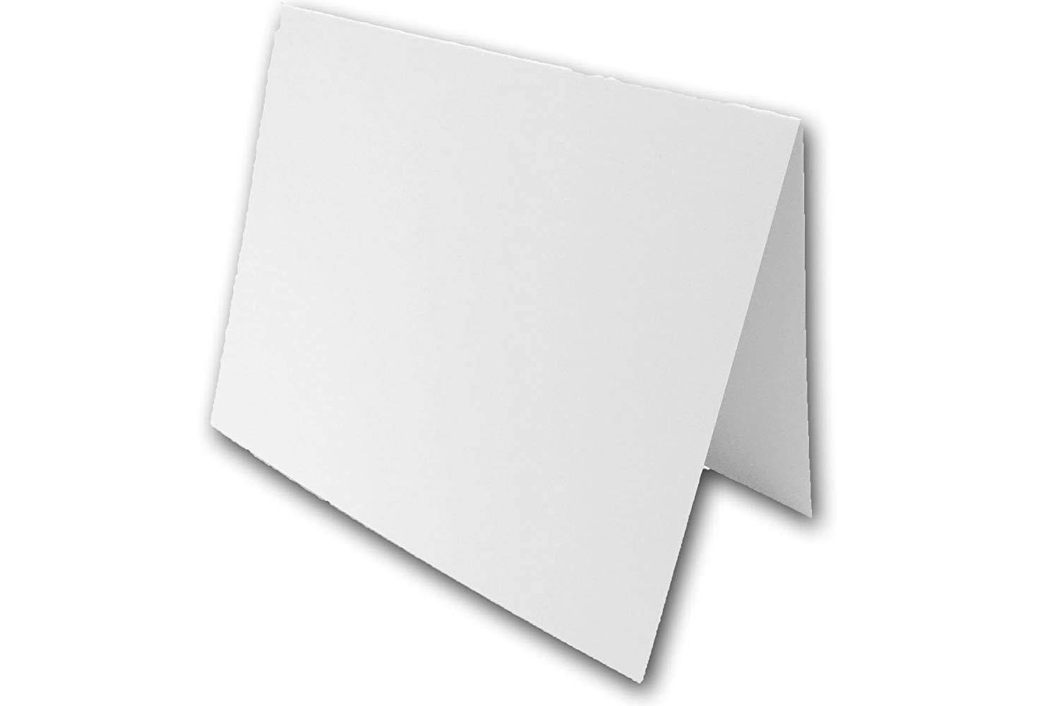 Blank White Super Smooth A-6 (4.5" x 6.25") Folded Invitation Cards - 50 Pack