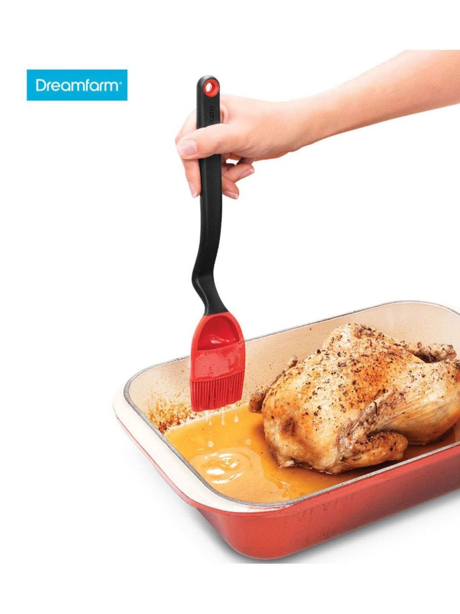 Dreamfarm Red Medium Basting Brush With Scoop Reservoir