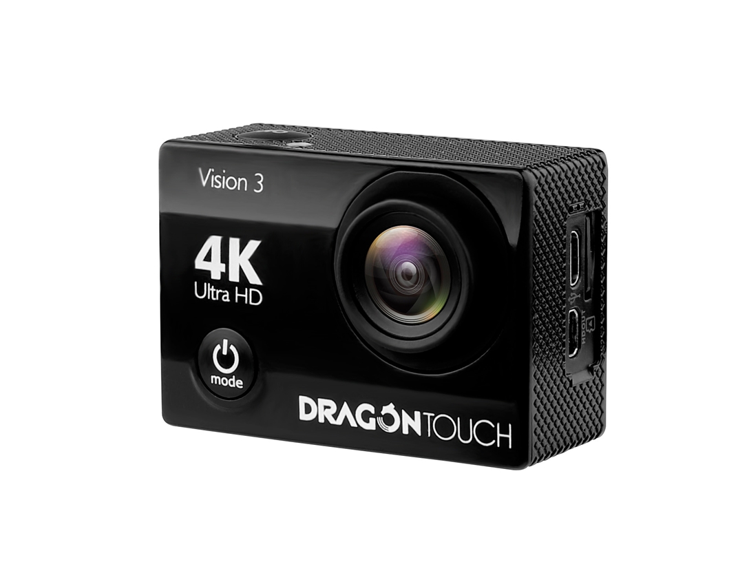 Dragon Touch Vision 3 4K Action Camera 16MP Underwater Waterproof Camera 170&deg; Wide Angle WiFi Sports Cam with Remote 2 Batteries and Mounting Accessories Kit