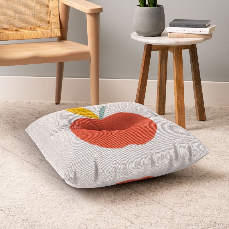 Hello Twiggs Red Apple Square Floor Pillow - Deny Designs