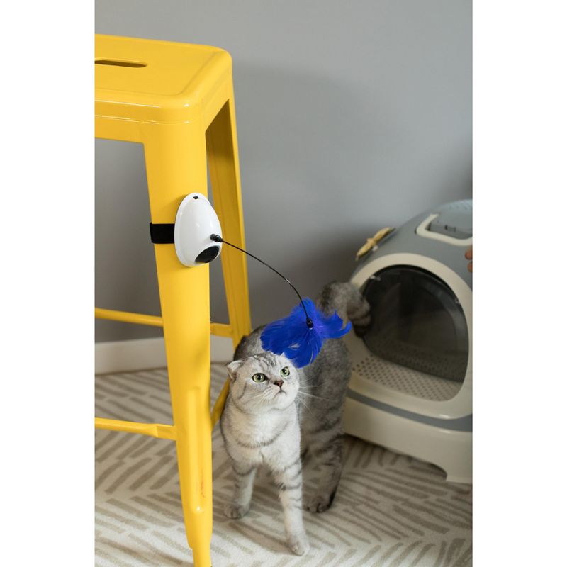 PawsMark Interactive 2-in-1 Spring Feather and Red Light Chaser Cat Toy