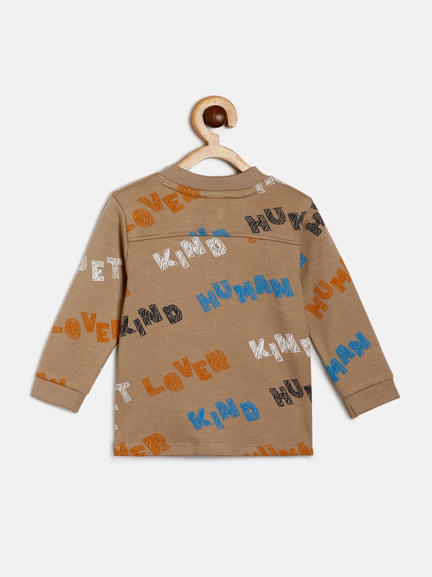 MINIKLUB Kids Brown Printed Full Sleeves Shirt
