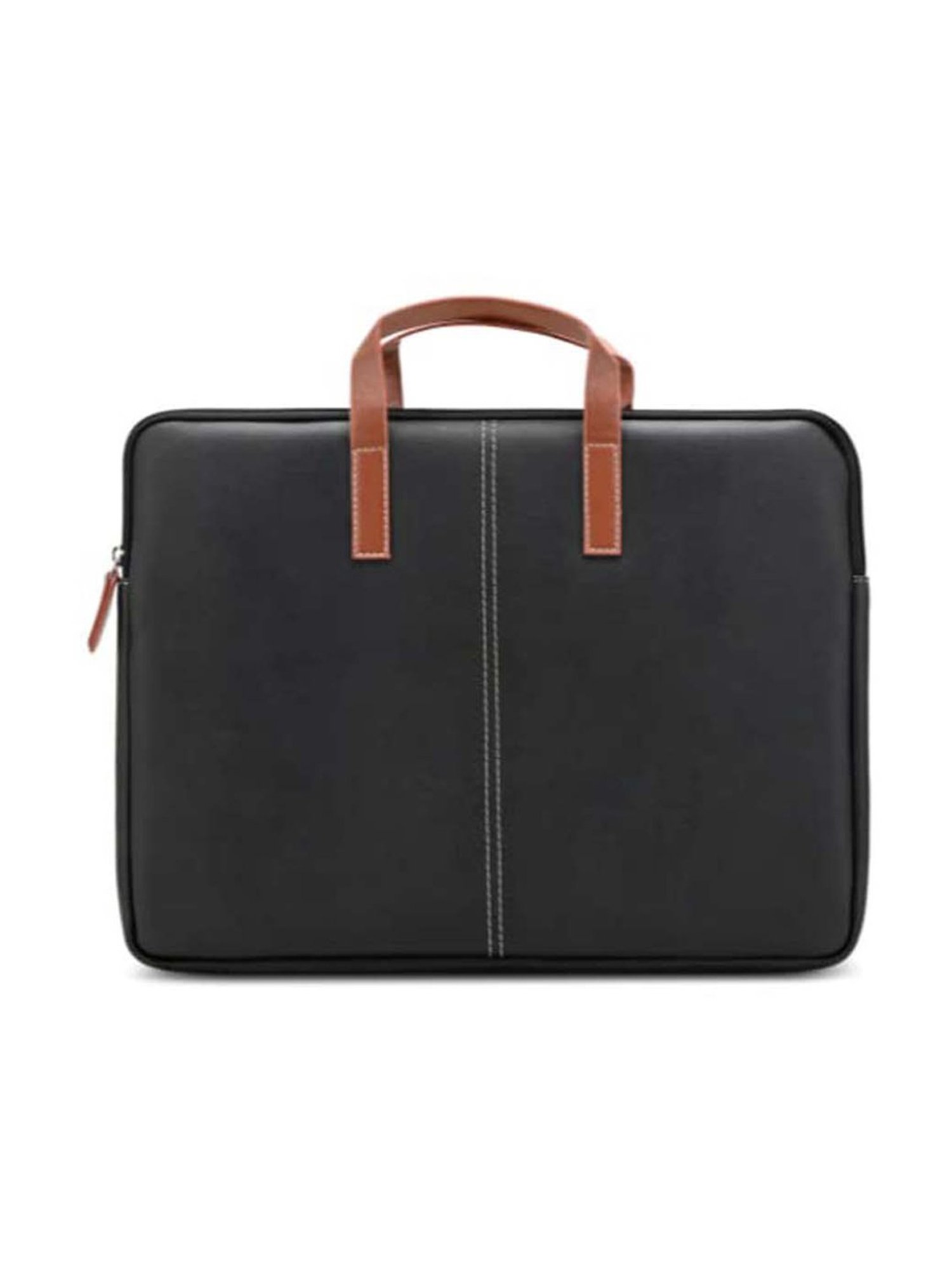 SCHARF Black Leather Laptop Bag
