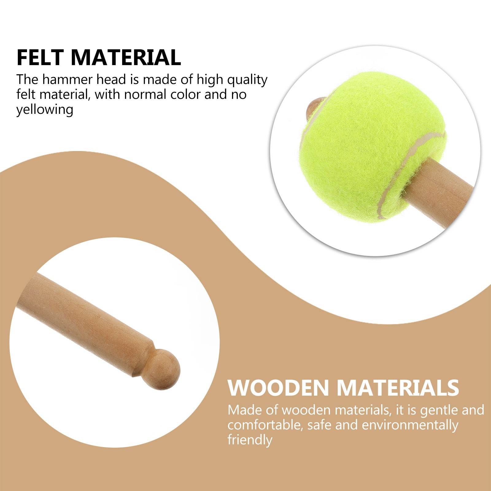 Short Wooden Mallets Snare Drum Sticks Musical Percussion Instrument Accessories